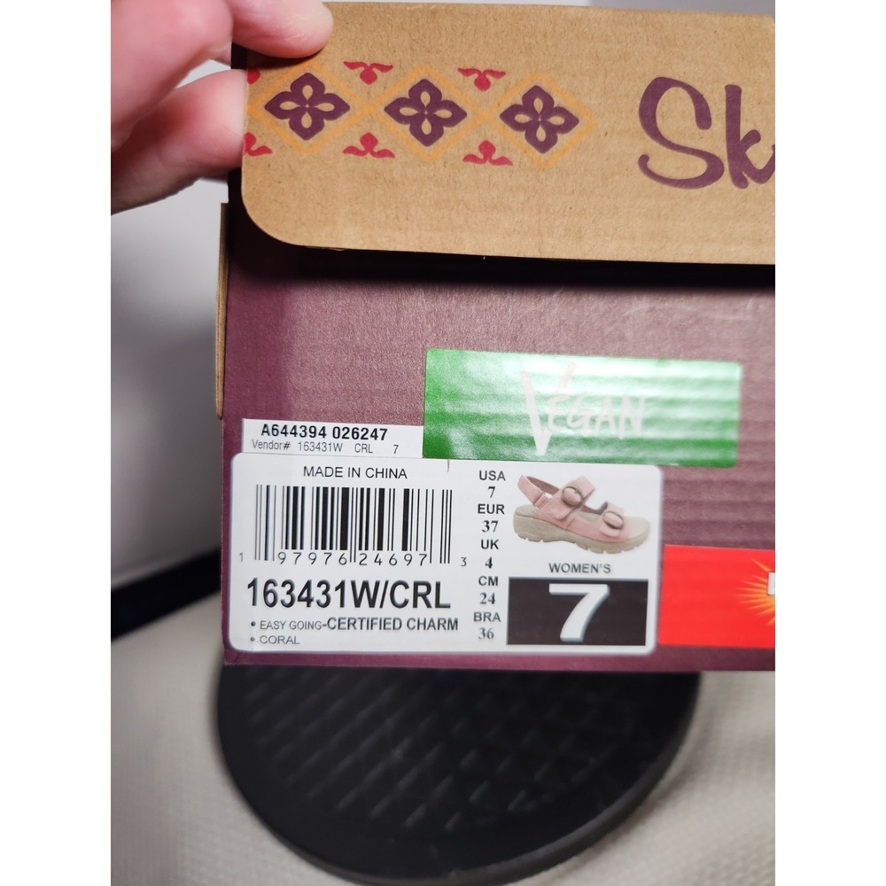 Skechers Easy Going Adjustable‎ Certified Charm Vegan Relaxed  Sandals Sz 7W NEW - Picture 8 of 10